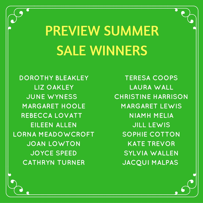 Summer Sale Preview Winners 2016