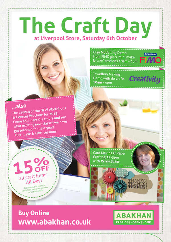 The Craft Day at Liverpool Store - Saturday 6th October'
