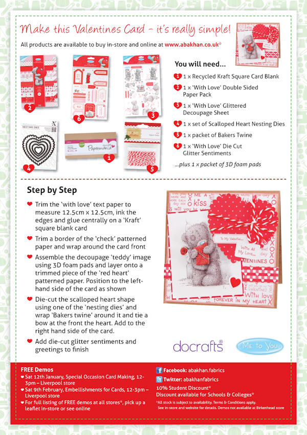 Valentines at Abakhan…for Inspiration & Creativity!
