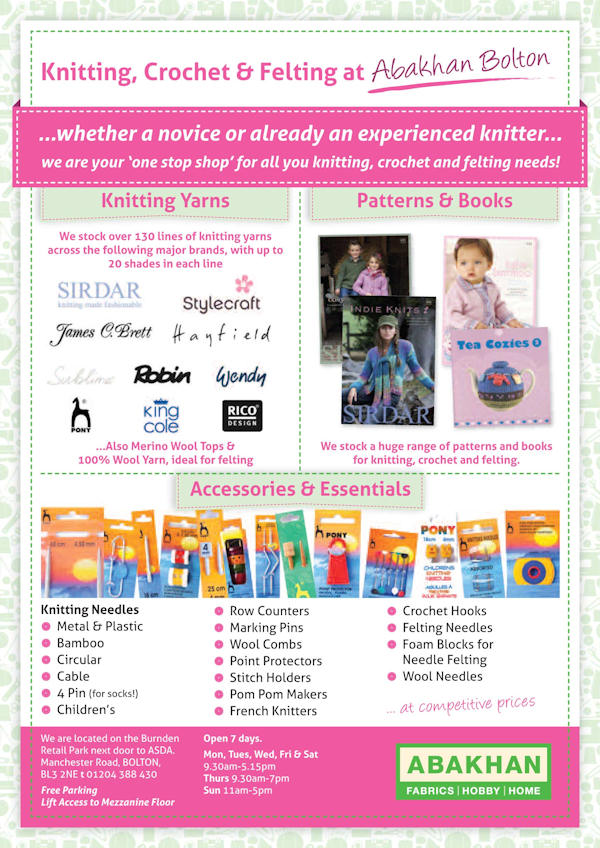 Knitting, Crochet & Felting at Abakhan Bolton