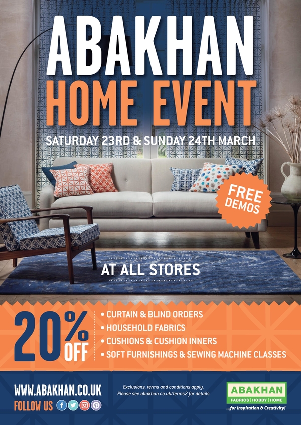 20% Abakhan Home Event 2019