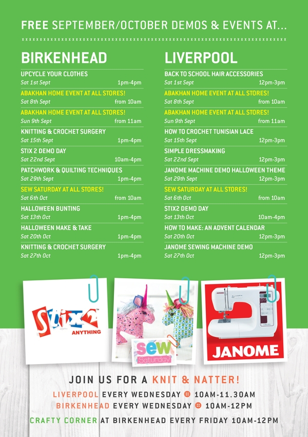 FREE demonstrations at Liverpool & Birkenhead during September & October 2018