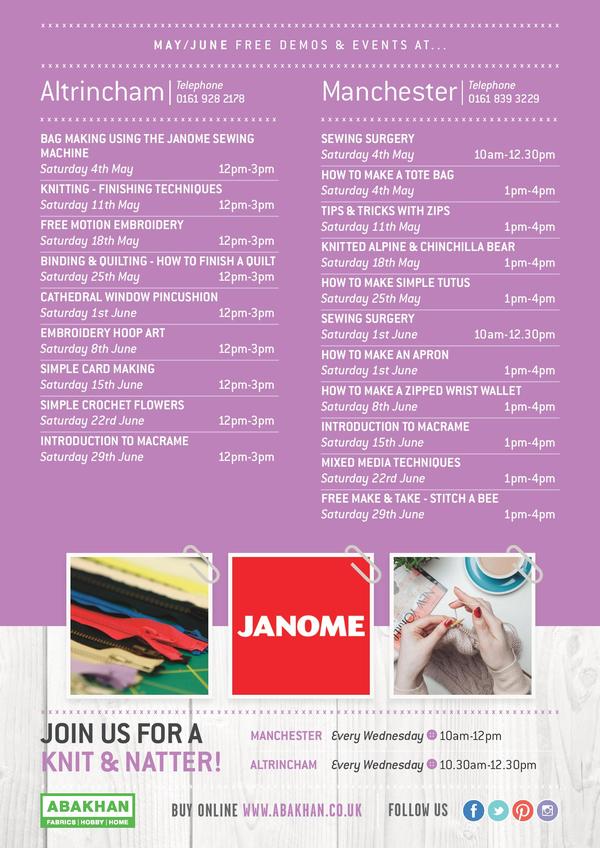 Free demonstrations at Manchester & Altrincham during May & June 2019