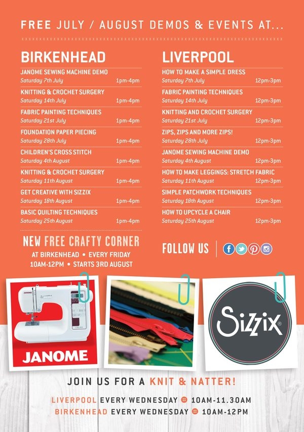 FREE demonstrations at Liverpool & Birkenhead during July & August 2018