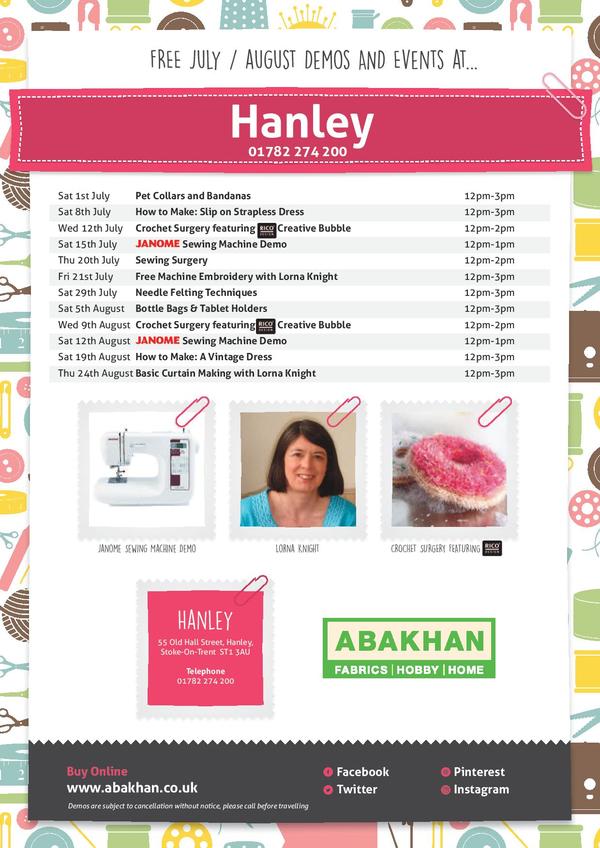 Free demonstrations at Hanley during July & August