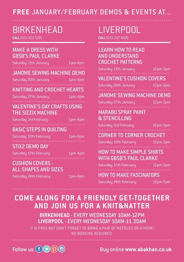 Free demonstrations at Liverpool & Birkenhead during January & February 2018