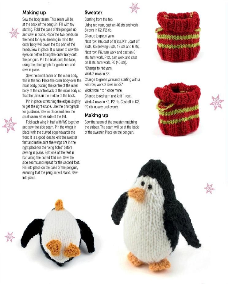 Make Your own Mini Knitted Christmas Penguin