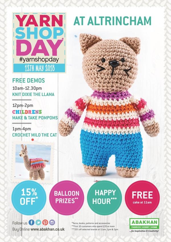 Yarn Shop Day at ALL stores Saturday 12th May 2018