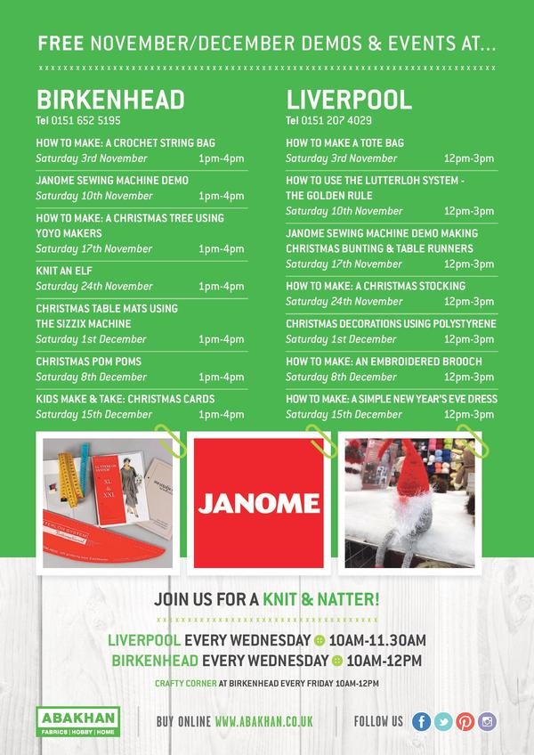 FREE demonstrations at Liverpool & Birkenhead during November & December 2018