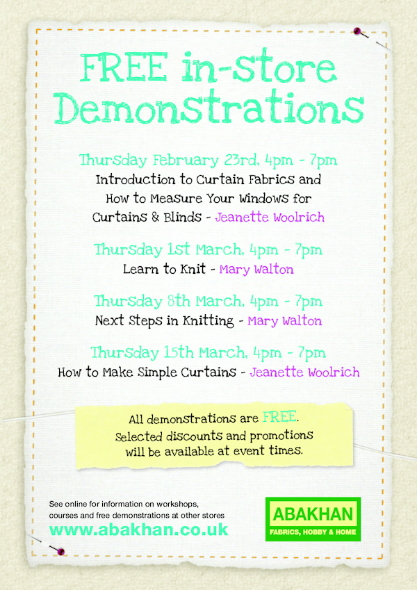 FREE Demonstrations at our Bolton Store in February & March’