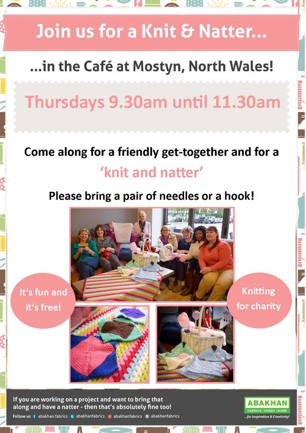 Knit & Natter at Mostyn in the Cafe