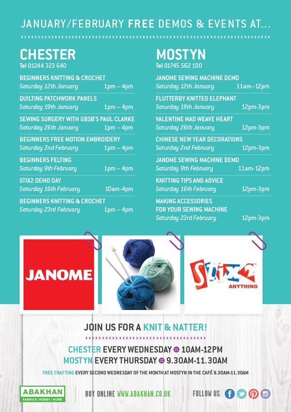 FREE demonstrations at Mostyn & Chester during November & December 2018