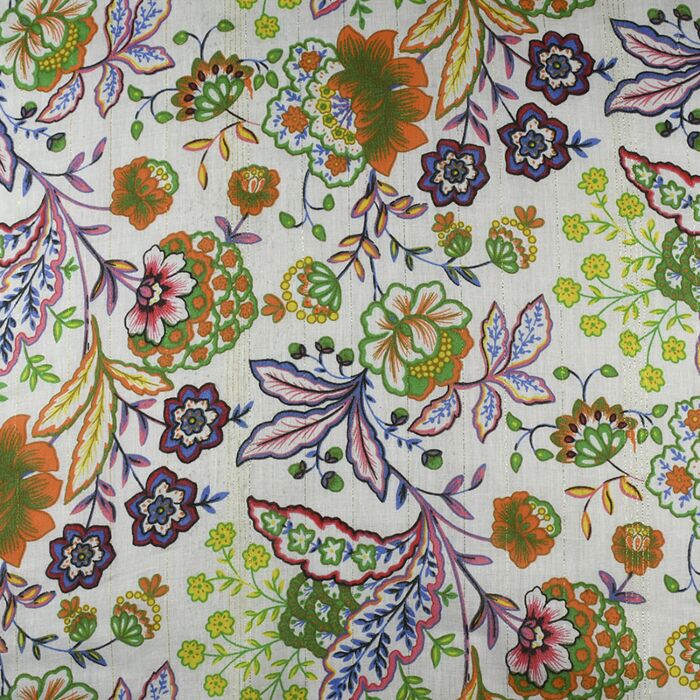 Floral Cotton Voile Fabric Multi 148cm Abakhan